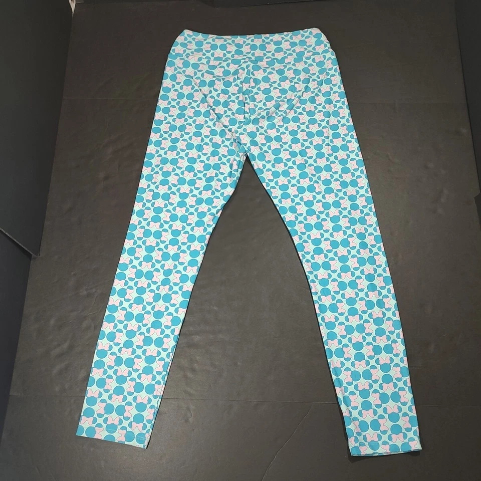 Leggings femininas LuLaRoe 24" azul Minnie Mouse elástico tornozelo sistema operacional tamanho único 24  - Imagem 3 de 4