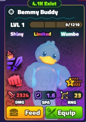 SPONGEBOB TOWER DEFENSE BEMMY BUDDY NC 5 STAR