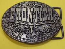 VINTAGE FRONTIER HOTEL LAS VEGAS ADVERTISING BELT BUCKLE