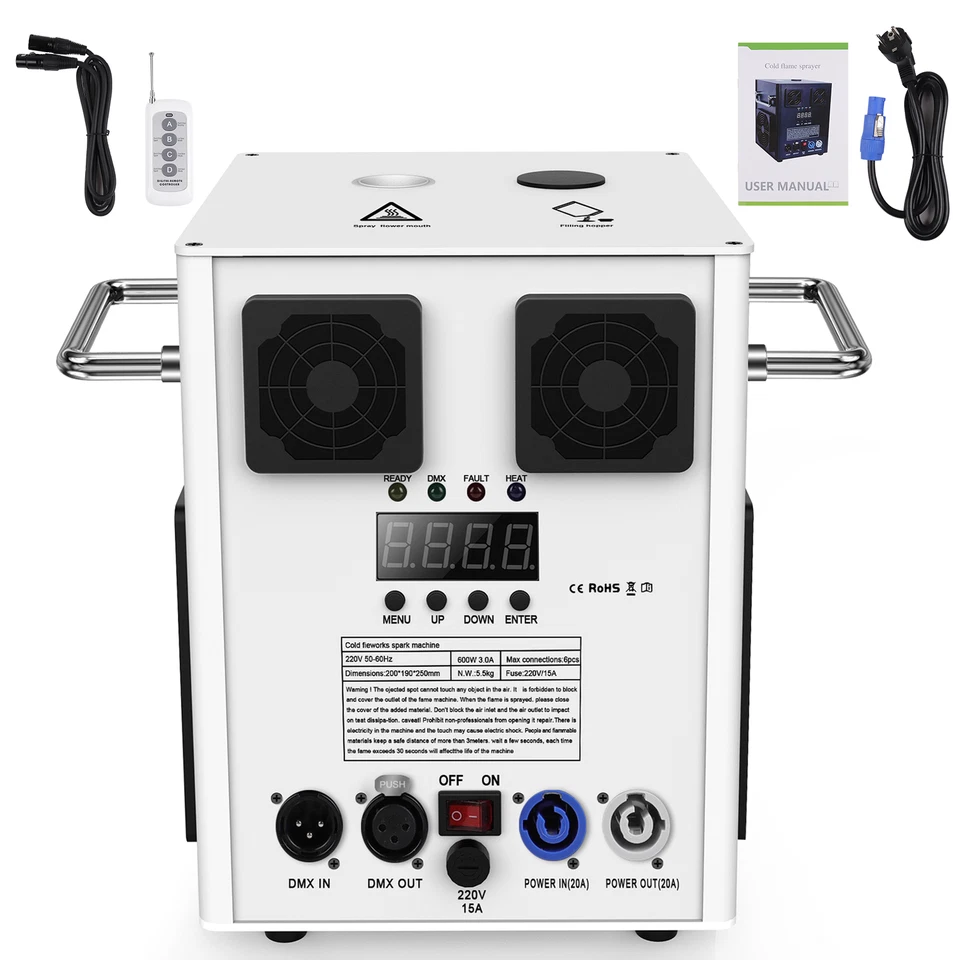 700W Cold Spark Firework Machine Stage Effect Show Dance DJ Wedding Party DMX512 - Image 3 of 4