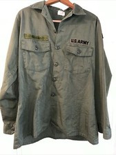 MEN'S  OD-507  OLIVE DRAB LONG SLEEVE  U.S. ARMY UTILITY SHIRT - NOS 16 1/2 X 32