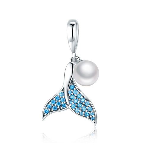 Whale Tail Charm For Bracelet, Beaded Tail Charm, Animal Charm - Picture 6 of 11