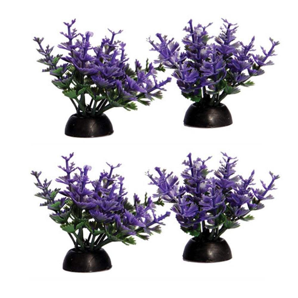 Aqua One Ecoscape Foreground Purple Catspaw Aquarium Fish Tank Plastic Plant 4pk