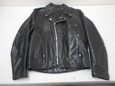 VTG 60s AMF Harley Davidson Leather Motorcycle Jacket w/ Belt Sz 44 Talon Zips