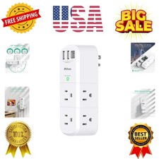 Outlet Extender with Rotating Plug, Surge Protector 6 AC Multi Plug Wall Outl...