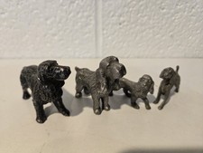Metal Dog Ornaments Small 3" And 1" In Size Used Good Condition Set Of 4