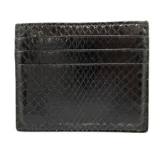Bottega Veneta Card Case Python Black Leather Slim Credit Card Holder Japan