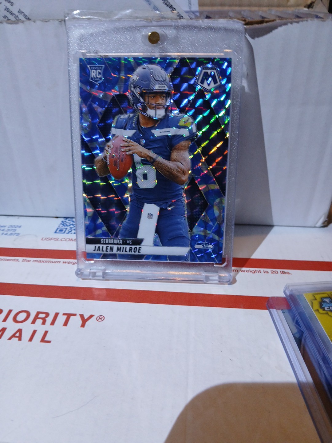 2025 Panini Mosaic Jalen Milroe Rookie Reactive Blue Prizm #322 Seahawks ( RC )