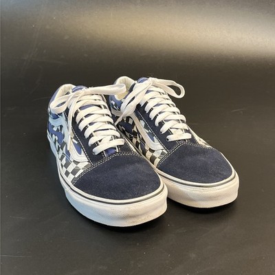 VANS Old Skool True Blue Checkerboard Pro BMX Sneakers M 10.5 W12 Lace Up Y2K