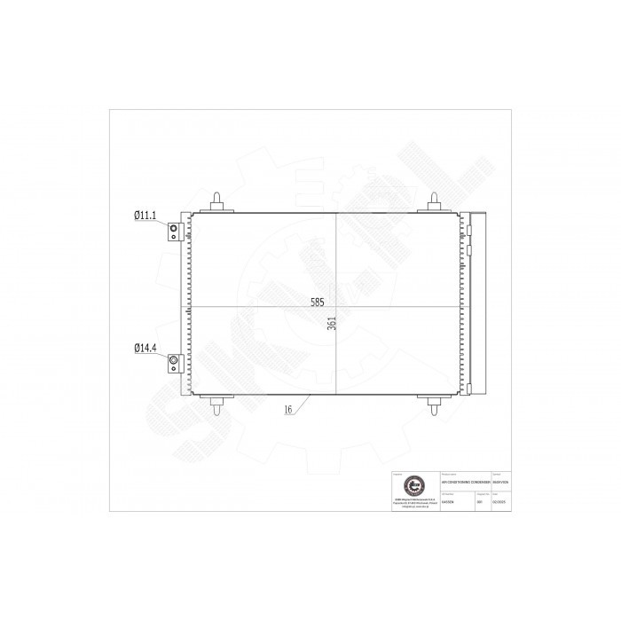 Plus de fuite de gaz avec le condensateur de clim pour Fiat Scudo 1499040080