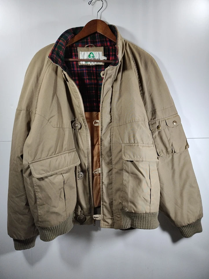 Chaqueta de bombardero Pacific Trail Tareas Abrigo de granero Cuello de franela XL Bolsillos de carga Foto 3 de 4