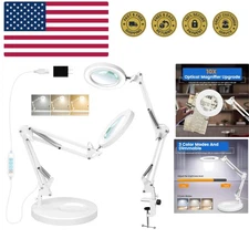 Versatile 2-in-1 LED Magnifying Glass with Clamp - Adjustable Light for Crafts