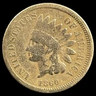 1860 Indian Head Cent - Antique United States of America 1c Penny Coin