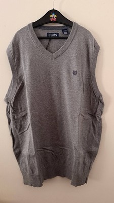 Chaps Knit Vest Grey XL Preppy Vintage
