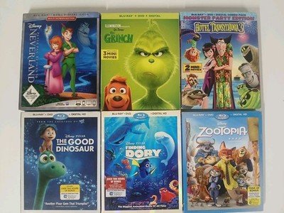 Disney Pixar Blu-ray Lot Zootopia Sealed Finding Dory Good Dinosaur Grinch Kids