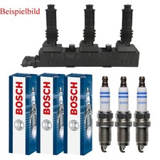 STELLOX Zündspule + 3x BOSCH Zündkerze für Smart Fortwo Cabrio 451 1.0 Turbo