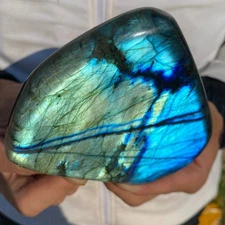 850g Natural labradorite quartz crystal freeform polished specimen healing