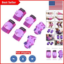 Complete Knee, Elbow Wrist Protection Set for Active Kids Aged 3-15 in Purple