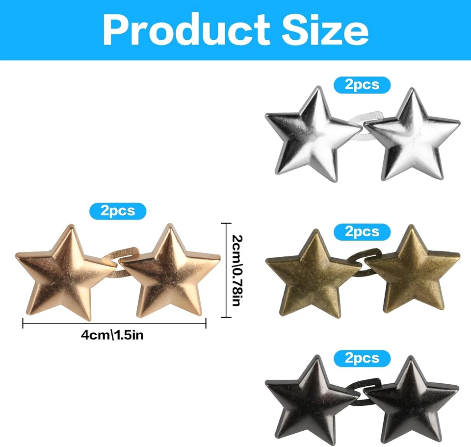 8 STK Jeansknöpfe Hosen Enger Machen Stern Hosenbund Enger Machen - Bild 2 von 4