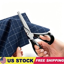Heavy-Duty Stainless Steel Ambidextrous Shears Fabric Scissors with Serrated