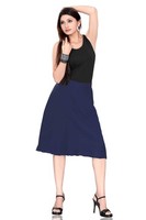 Faltenrock A-Linie Damen, Marineblau
