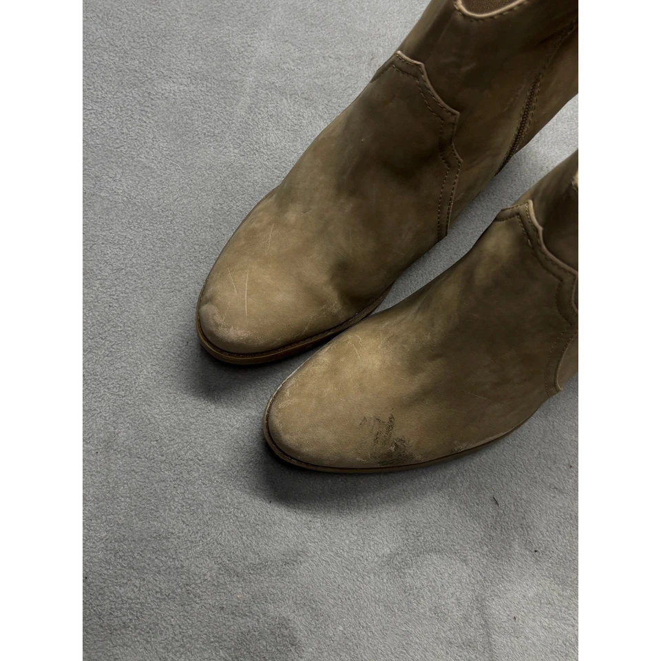 Dolce Vita Tan Suede Western Style Block Heel Ankle Booties Size 13 - Image 2 of 4