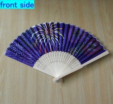 Japanese hand fan, on which beautiful pictures of "fire works" are printed