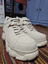 Buffalo Womens Vegan Platform Trainers In Off White Size UK 6.5