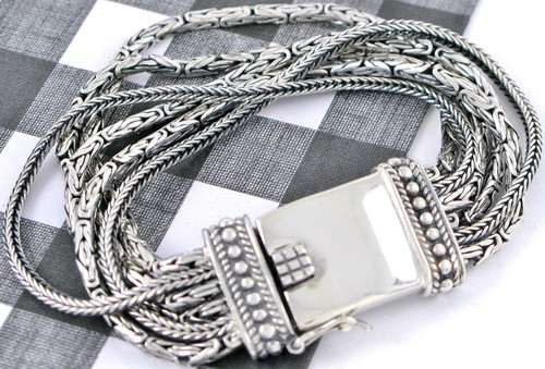 Sterling Silver 925 Silpada B1452 Go Gorgeous 6-Strand Byzantine & Foxtail Link - Picture 9 of 15