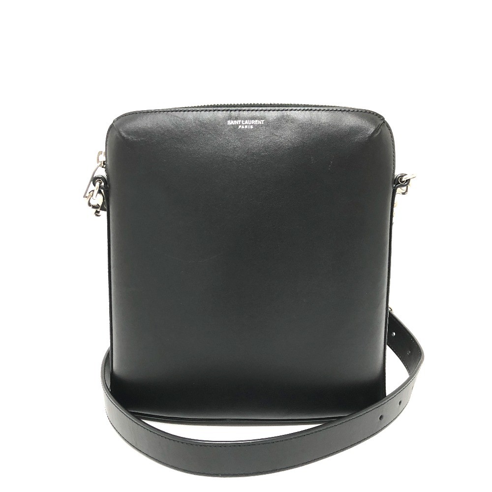 Borsa a tracolla logo Saint Laurent Paris borsa a tracolla pelle nero argento