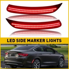 For 2015 2016 2017 Chrysler 200 Smoked Lens Rear Bumper Side Marker Lights Kit C