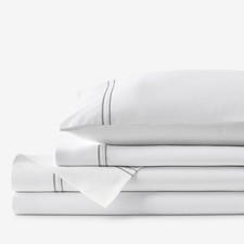 Dorset Stripe Luxe Smooth Egyptian Cotton Sateen Bed Sheet Set 6014