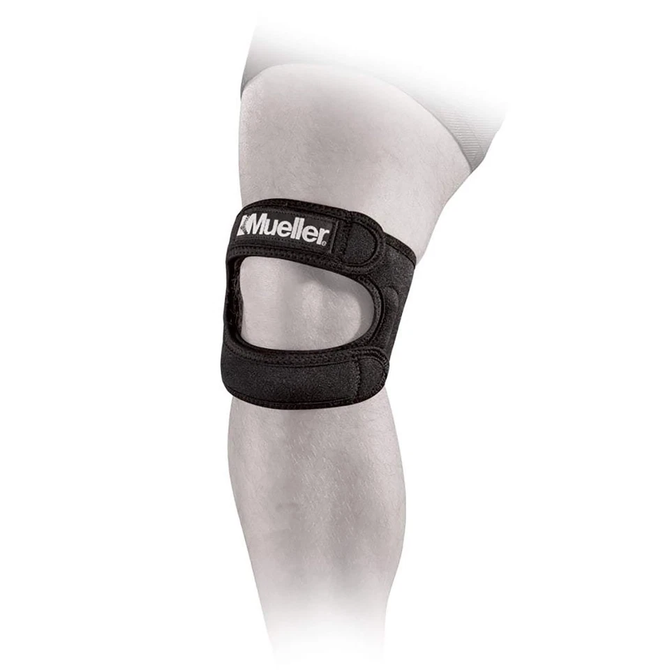 Mueller 59857 Lightweight Max Knee Strap Brace Support 1 Size Fits All Black