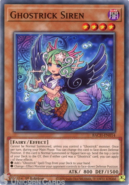 BACH-EN014 Ghostrick Siren Common 1st Edition Mint YuGiOh Card
