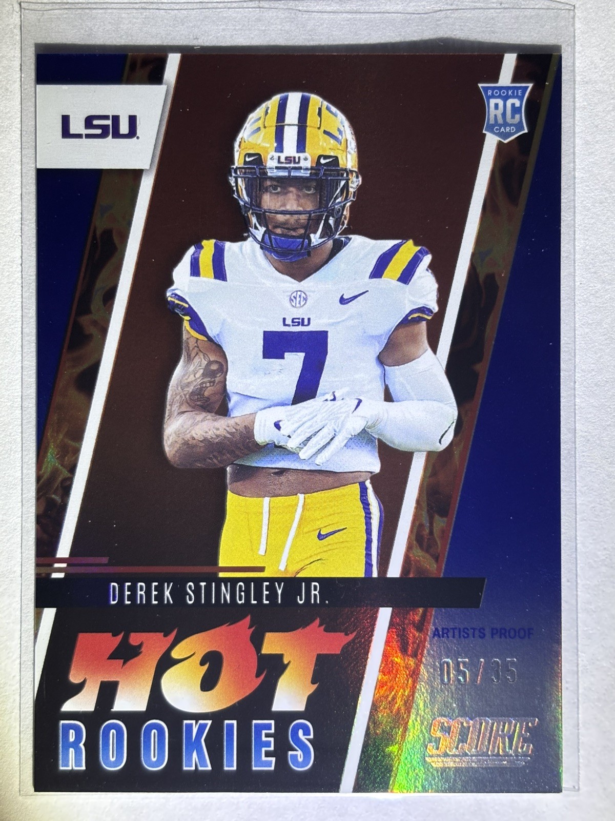 Derek Stingley Jr. Panini Score Hot Rookies #HR14 Artists Proof