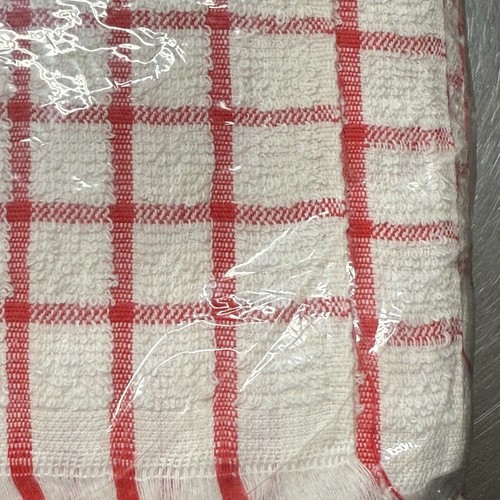 12 Vintage Küchen Frottee Geschirrtücher von Kegel Handtücher rot kariert alle Baumwolle - Bild 8 von 8