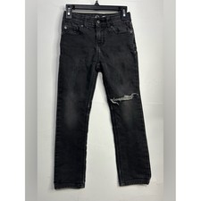 Wonder Nation Black Distressed Knee Jeans Boys Size 6 Slim