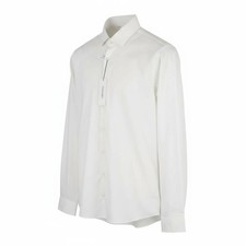 Calvin Klein Structure Solid Slim Men's Dress Shirt L White Button Cotton Spread