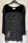 UNUSUAL, BLACK, VELVET & LACE  DRESS BY ELISA CAVALETTI - UK 12 - CHARITY SALE