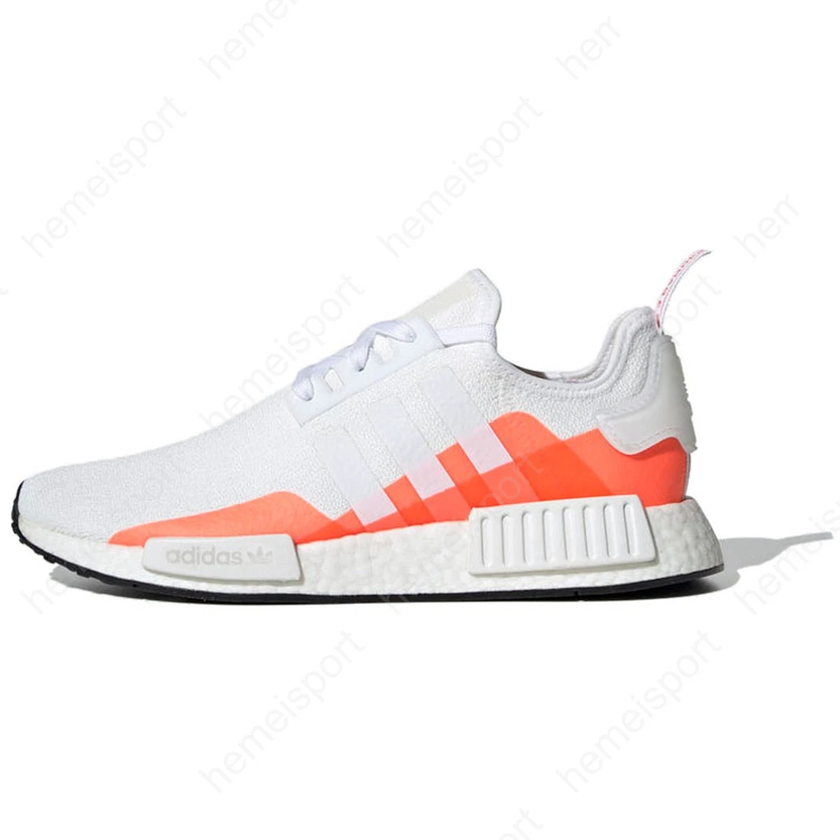 アディダス メンズ スニーカー adidas Originals NMD R1 ランニングシューズ White/White/Solar Red adidas NMD R1 White Solar Red 2019 for Sale | Authenticity