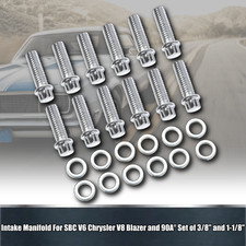 12-point Grade 8 Intake Manifold Bolt Kit 38-16x1-18 For Sbc 265-400 90 V6 12-point Grade 8 Intake Manifold Bolt Kit 38-16x1-18 For Sbc 265-400 90 V6