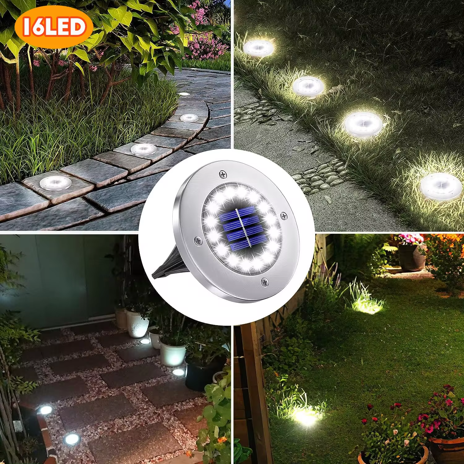 Solar Ground Lights Outdoor Decorations| 12LED Solar Garden Lights Waterproof| S