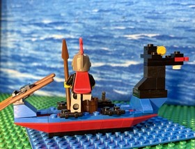 LEGO Castle Black Knights 1547 1971 Battering Ram And Boat Incomplete