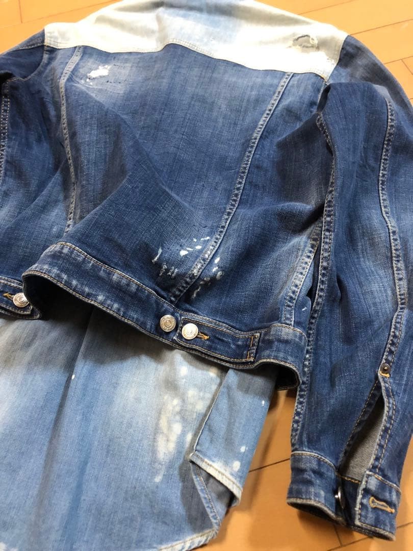 DSQUARED2 Damaged Paint Process Denim Jacket Ron … - image 2