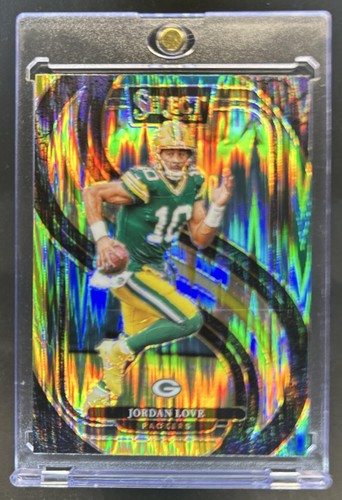 2024 Panini Select Jordan Love Premier Black and Gold Prizm Shock #172 Packers