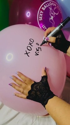 1x Ballon 18 Zoll gebraucht in rosa Farbe signiert Viky