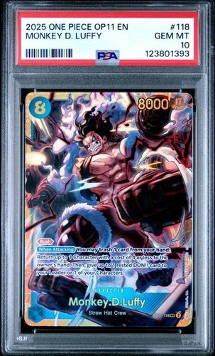 PSA 10 - 2025 One Piece A Fist of Divine Speed Monkey.D.Luffy #OP11-118 - SEC