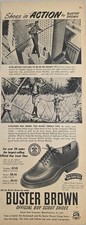 1952 Anuncio impreso Buster marrón zapatos para niños y hombres cuerda floja caminante y Boy Scouts