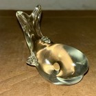 Vintage Unbranded 4” X 3.5” Art Glass Whale Clear Paperweight