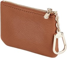 Full Grain Leather Coin Purse with Key Chain